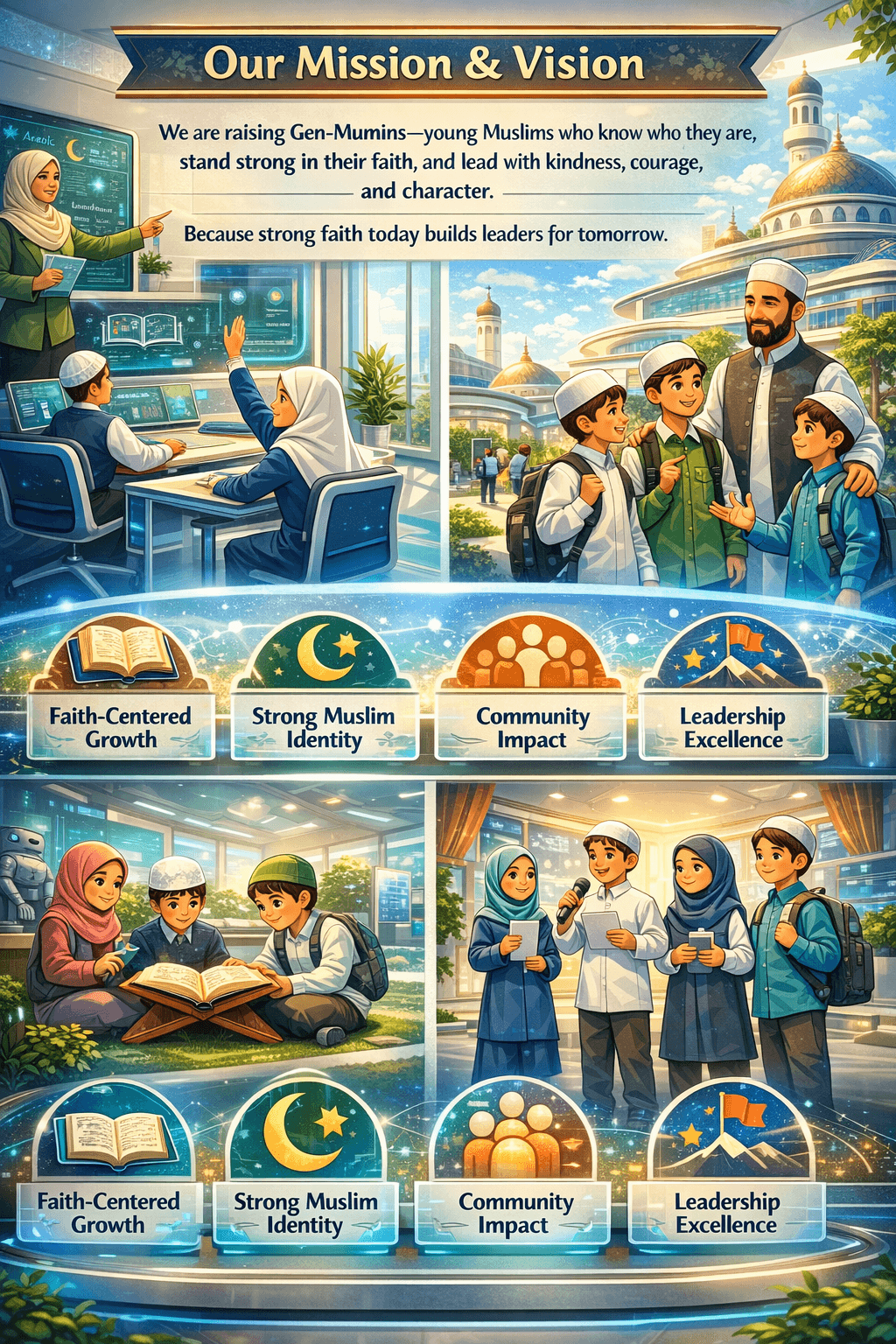 Muslim children learning together